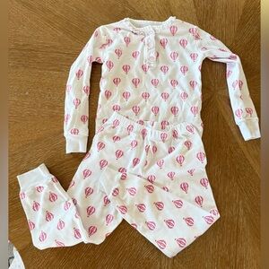 Little English White and Pink Hot Air Balloon Pajama Set